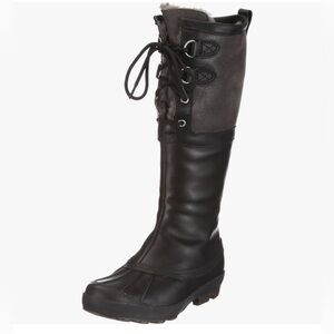 UGG Women's Tall Lace-Up Winter Boot in Dark Brown and Black